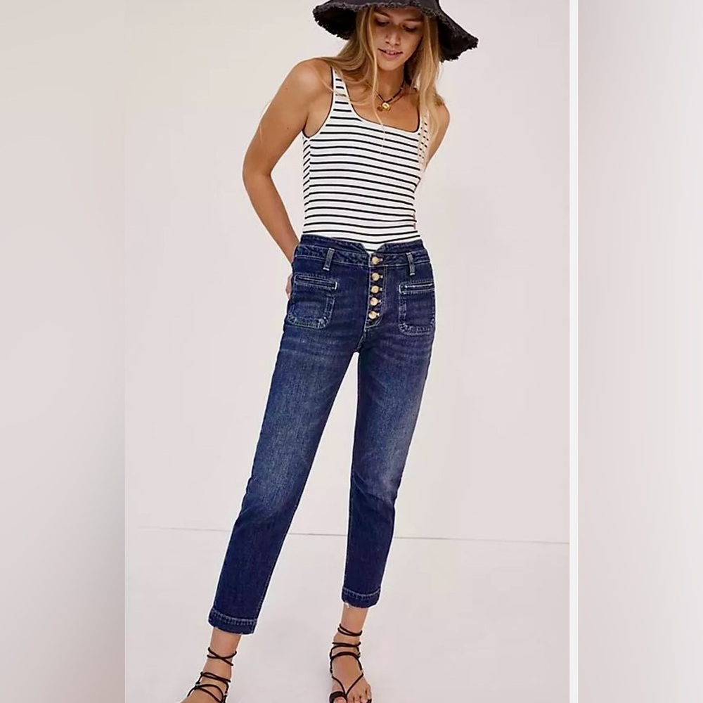 Anthropologie Pilcro and the Letterpress High Rise Slim Utility Jeans Size 31P